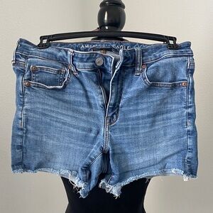 American Eagle Outfitters Women's Blue Denim Next level Stretch Hi rise Shortie